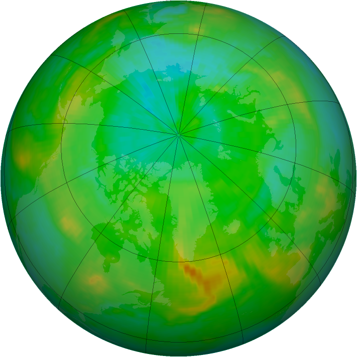 Arctic ozone map for 30 July 1991